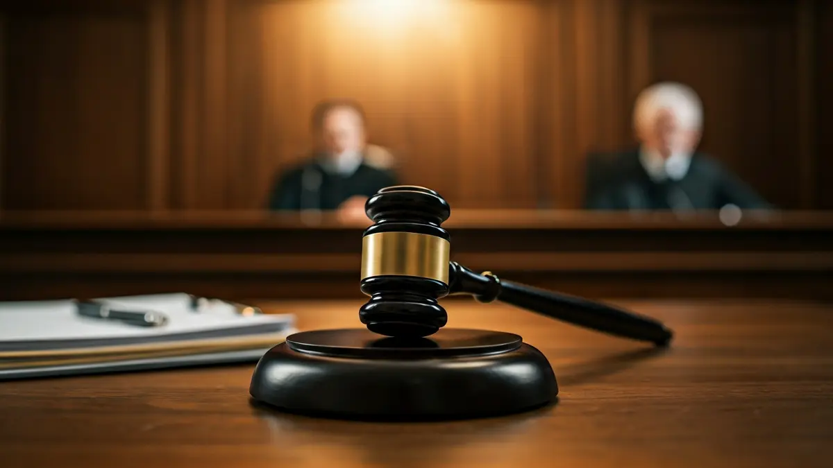 Imagen genérica de un mazo de juez sobre una mesa en un juzgado.