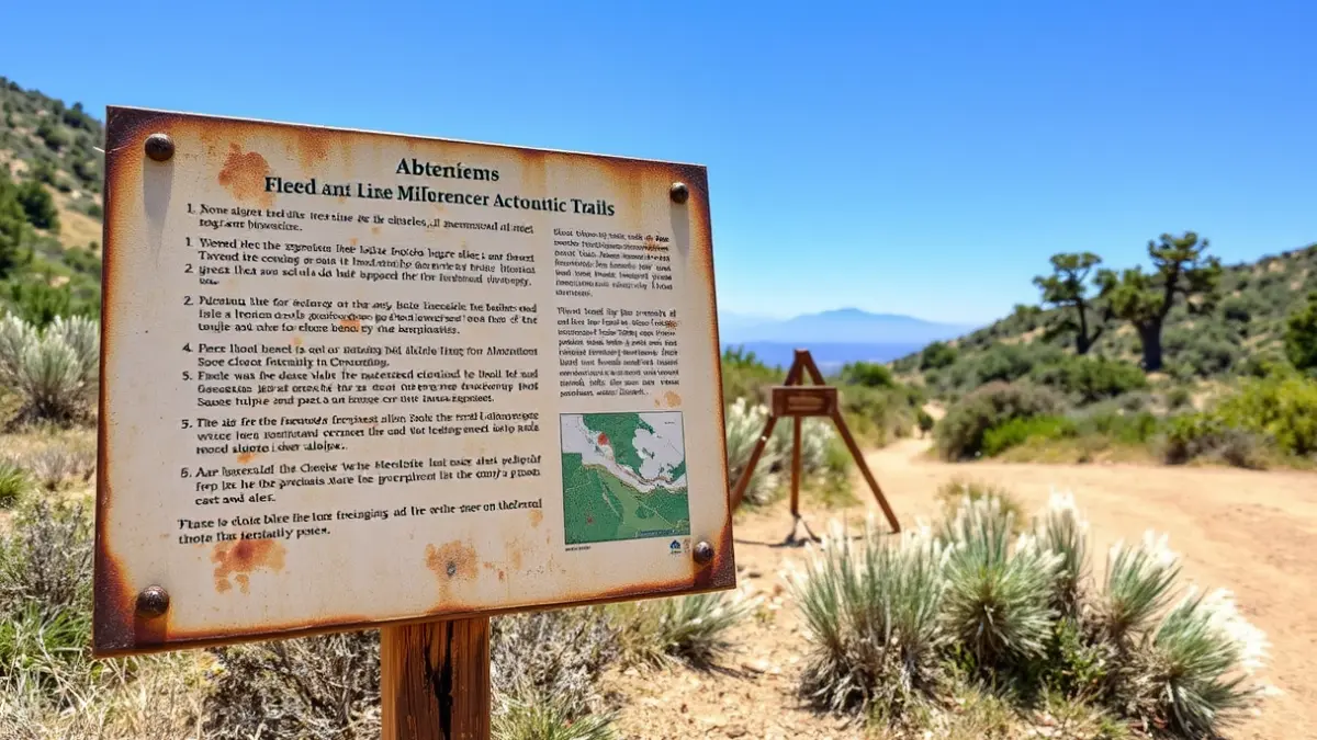 Deteriorated informational panel on the Trassierra Memory Trail, Cordoba.