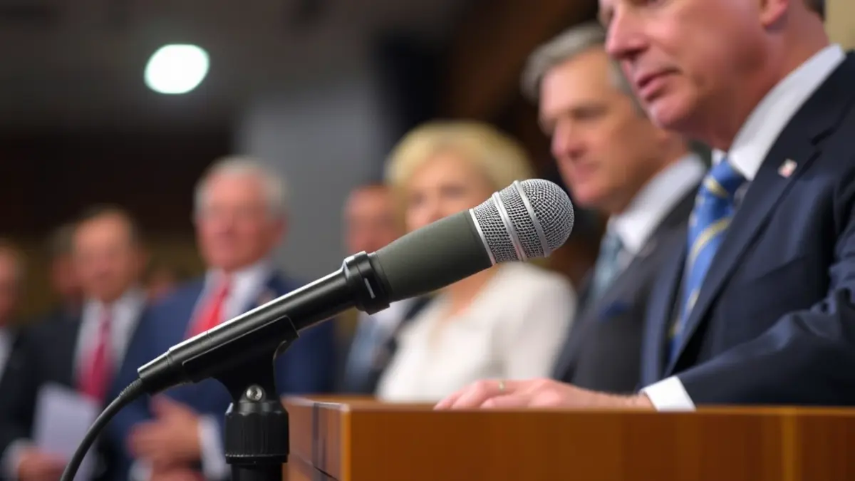 Imagen genérica de un micrófono en un podio, simbolizando una declaración política.