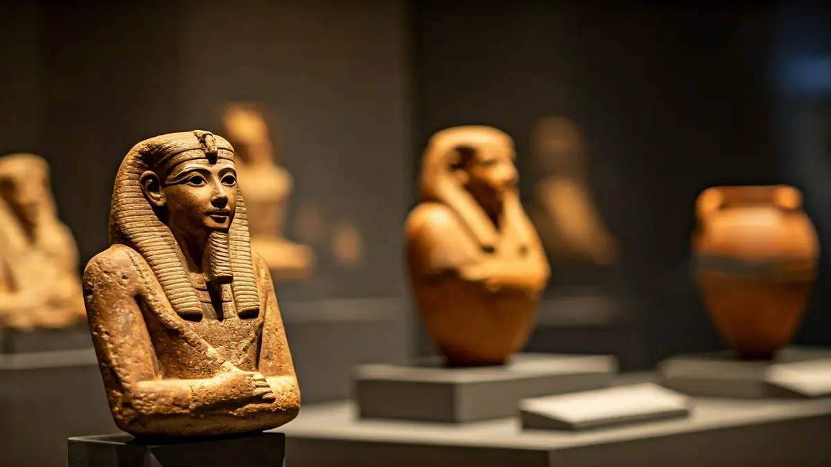 Imagen genérica de artefactos del Antiguo Egipto en una exposición.