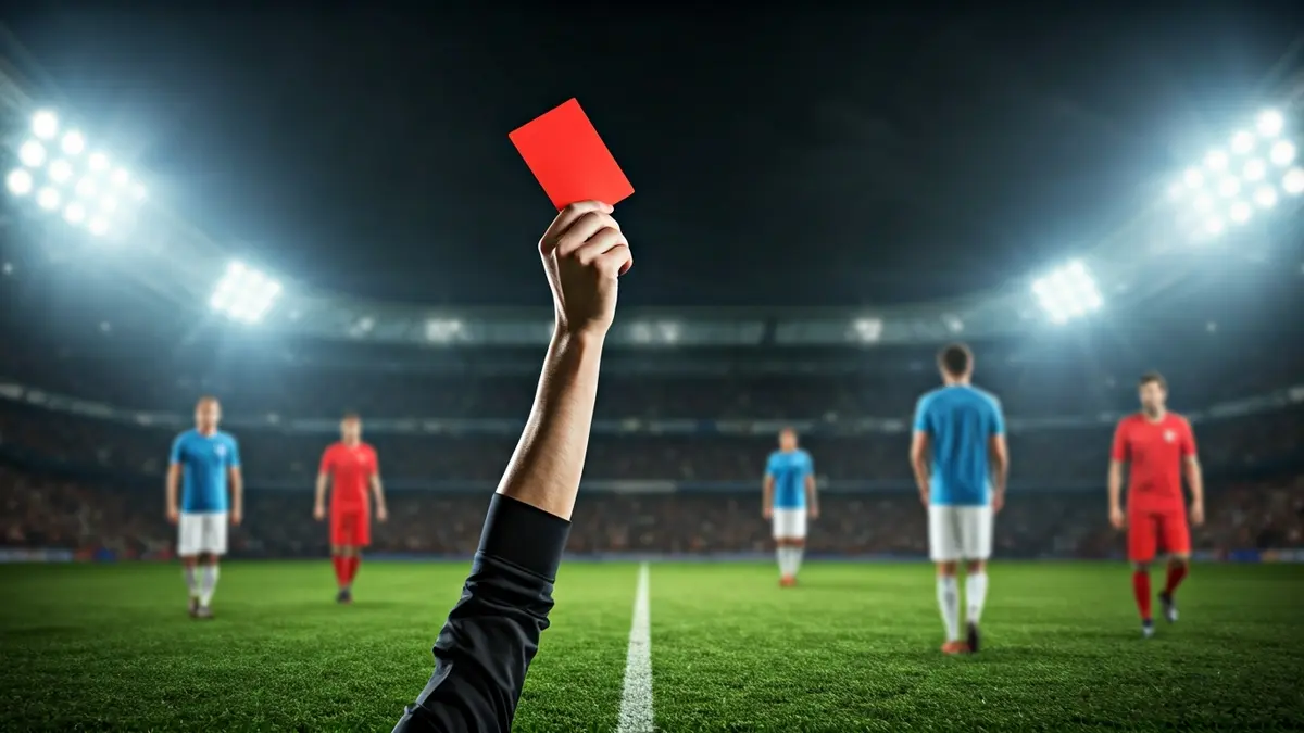 Imagen genérica de una tarjeta roja en un partido de fútbol.