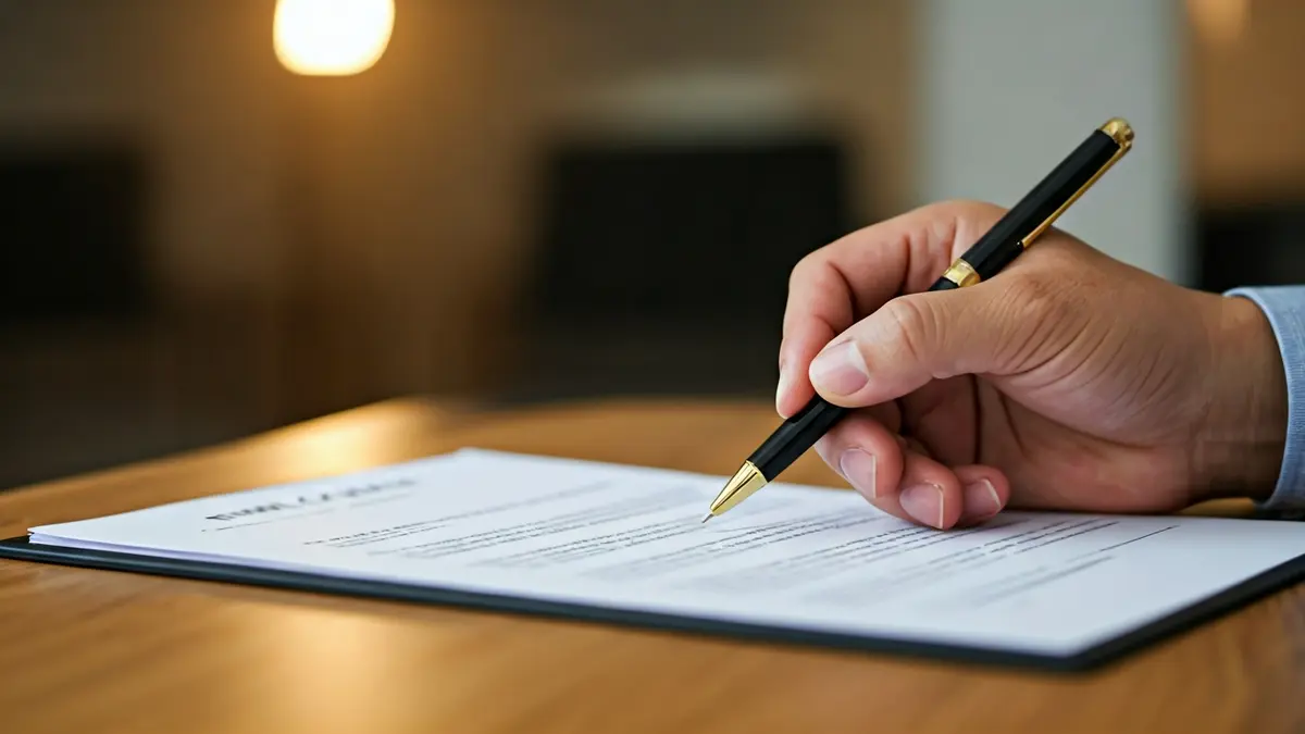 Imagen genérica de una mano señalando un contrato de alquiler.