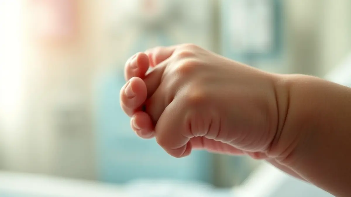 Imagen genérica de la mano de un bebé agarrando el dedo de un adulto, simbolizando esperanza.