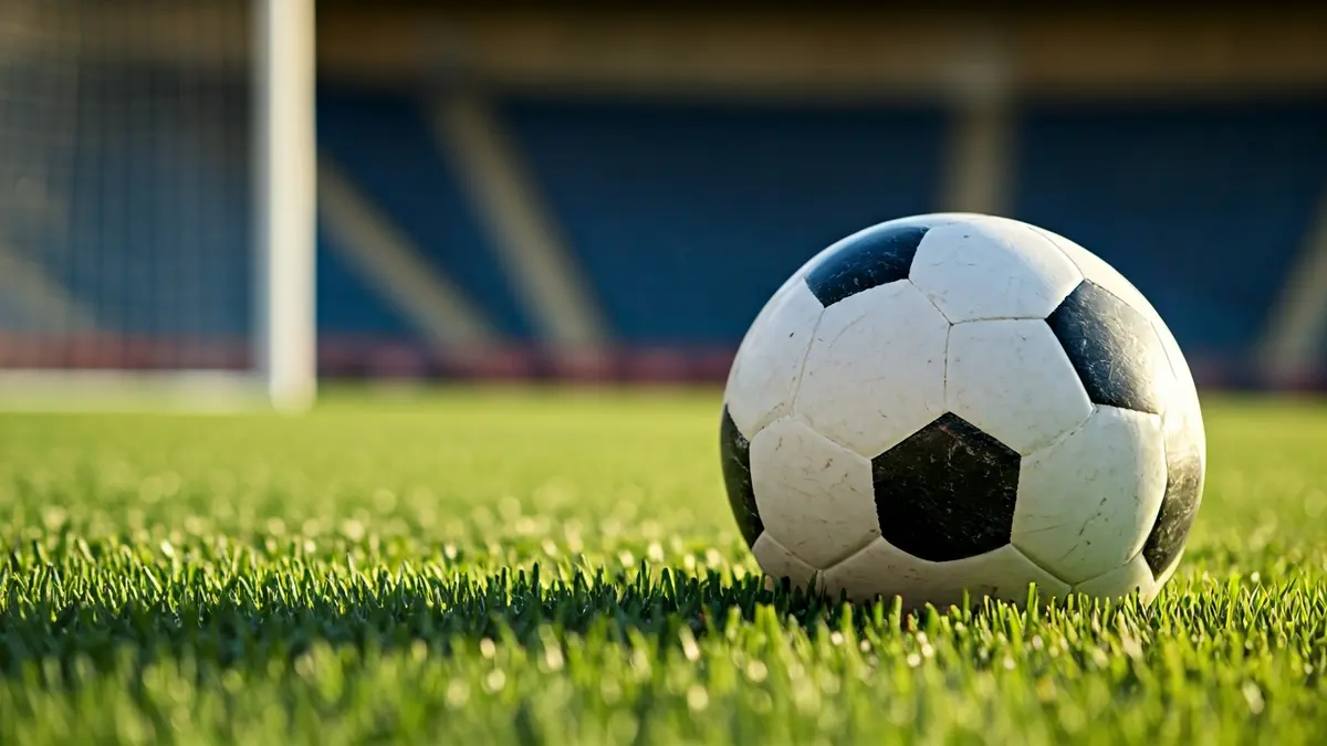 Imagen genérica de un balón de fútbol en el césped de un estadio.