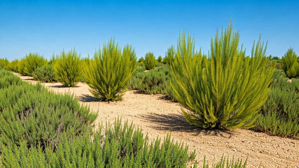 Image of a restored landfill with native vegetation in Andalusia.
