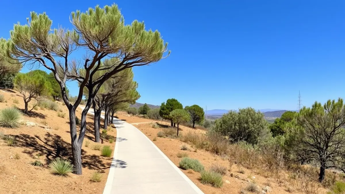 Imagen genérica de un sendero peatonal recién construido en un entorno natural.