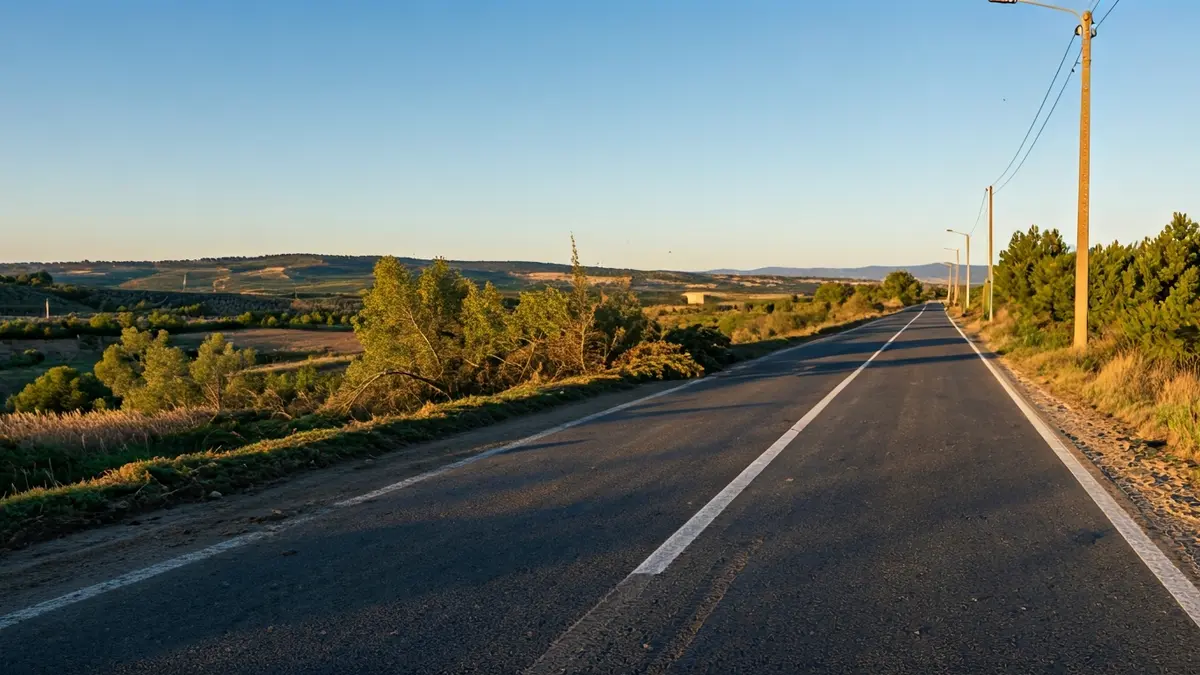 Camino del Polígono 8 in Fuente Vaqueros with storm damage.