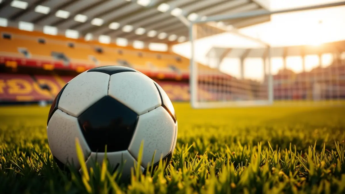 Imagen genérica de un balón de fútbol en el césped de un estadio.