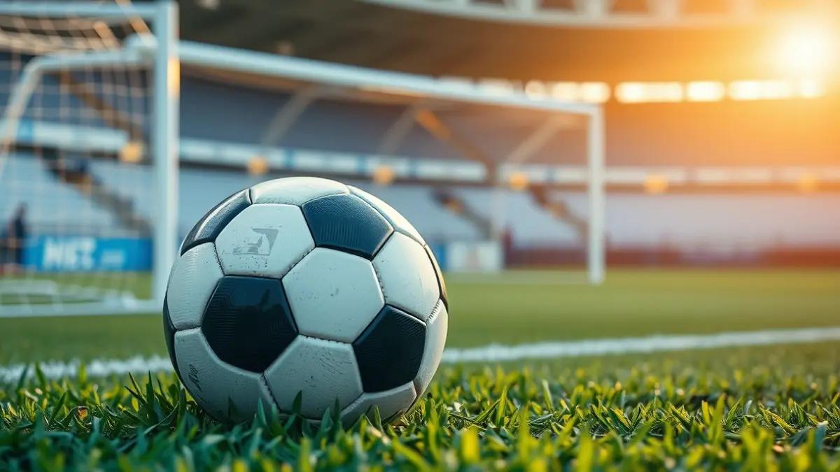 Imagen genérica de un balón de fútbol en el césped de un estadio.