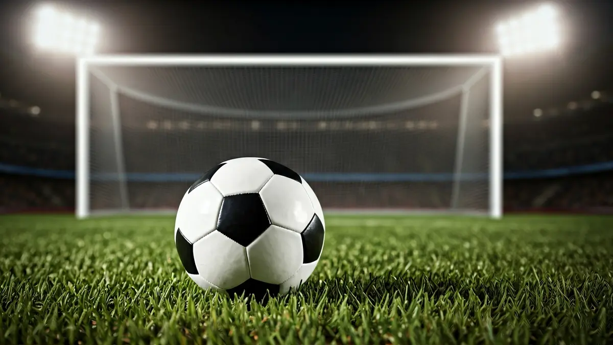 Generic image of a soccer ball on a stadium pitch.