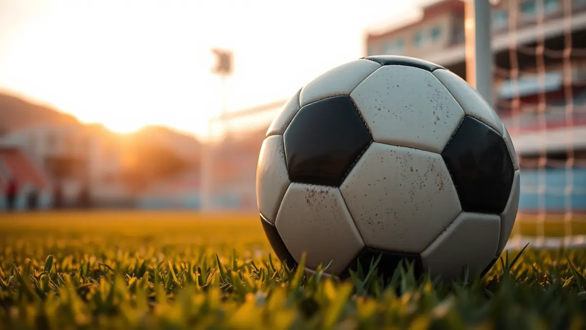 Generic image of a soccer ball on a stadium pitch.