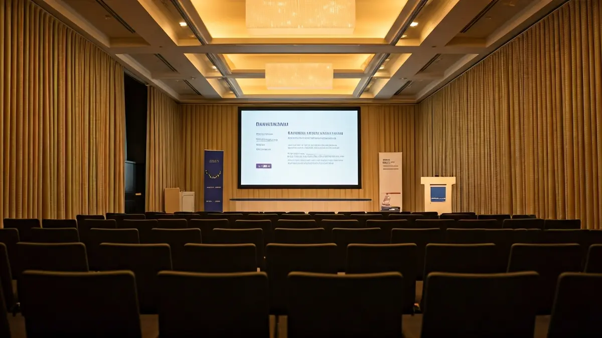 Imagen genérica de un auditorio o sala de conferencias antes de un evento.