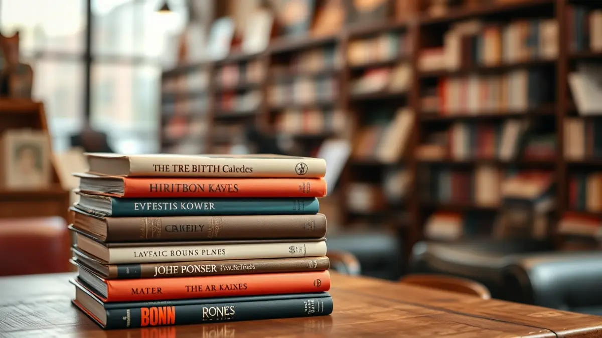 Imagen genérica de libros en una mesa, representando la Feria del Libro.