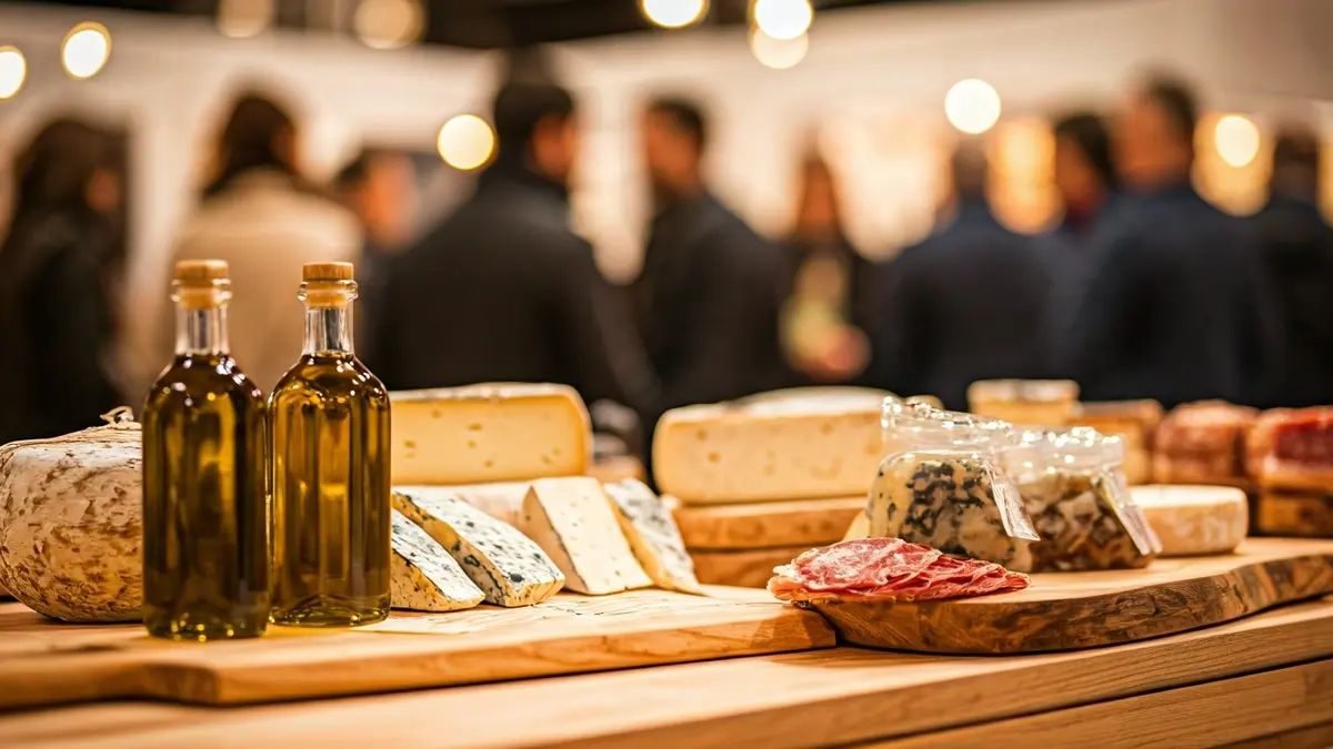 Imagen genérica de productos gourmet andaluces en una feria.