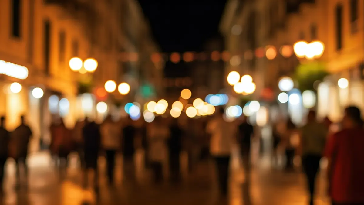 Generic image of a busy street during a night cultural event.
