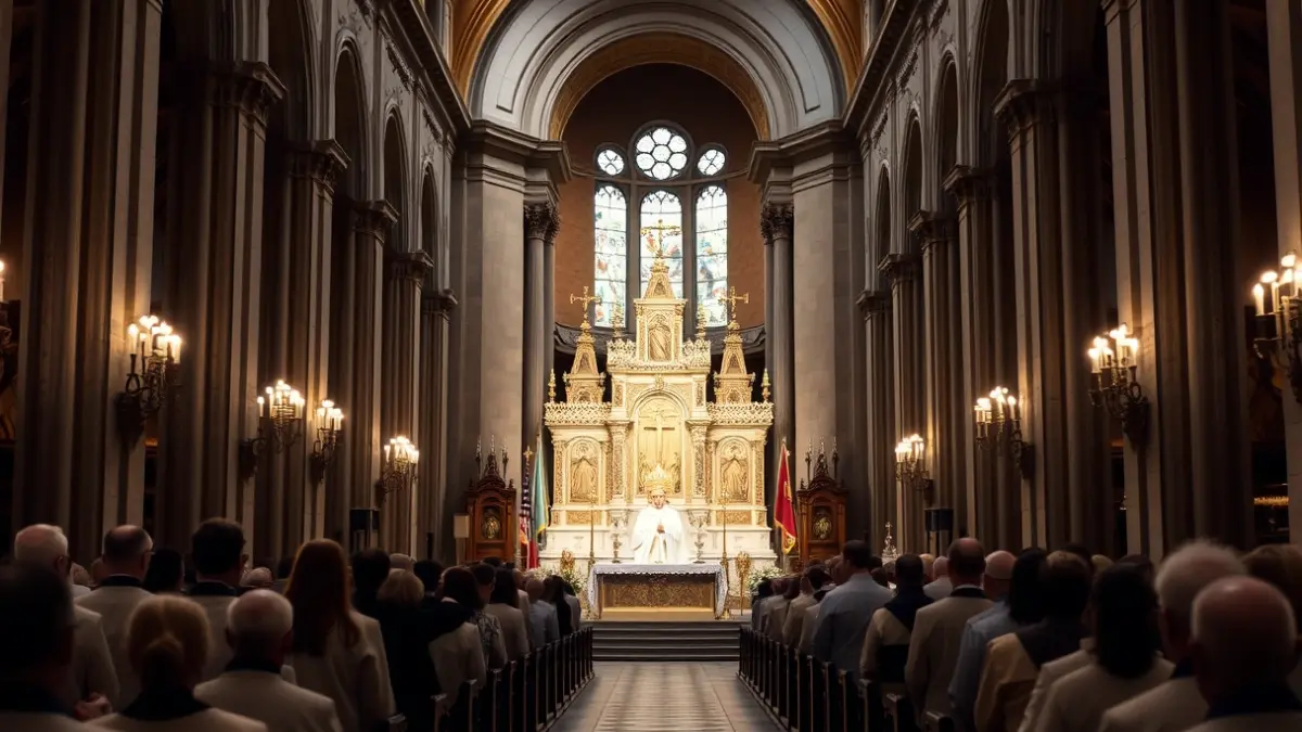 Imagen genérica de una misa pontifical en una catedral.