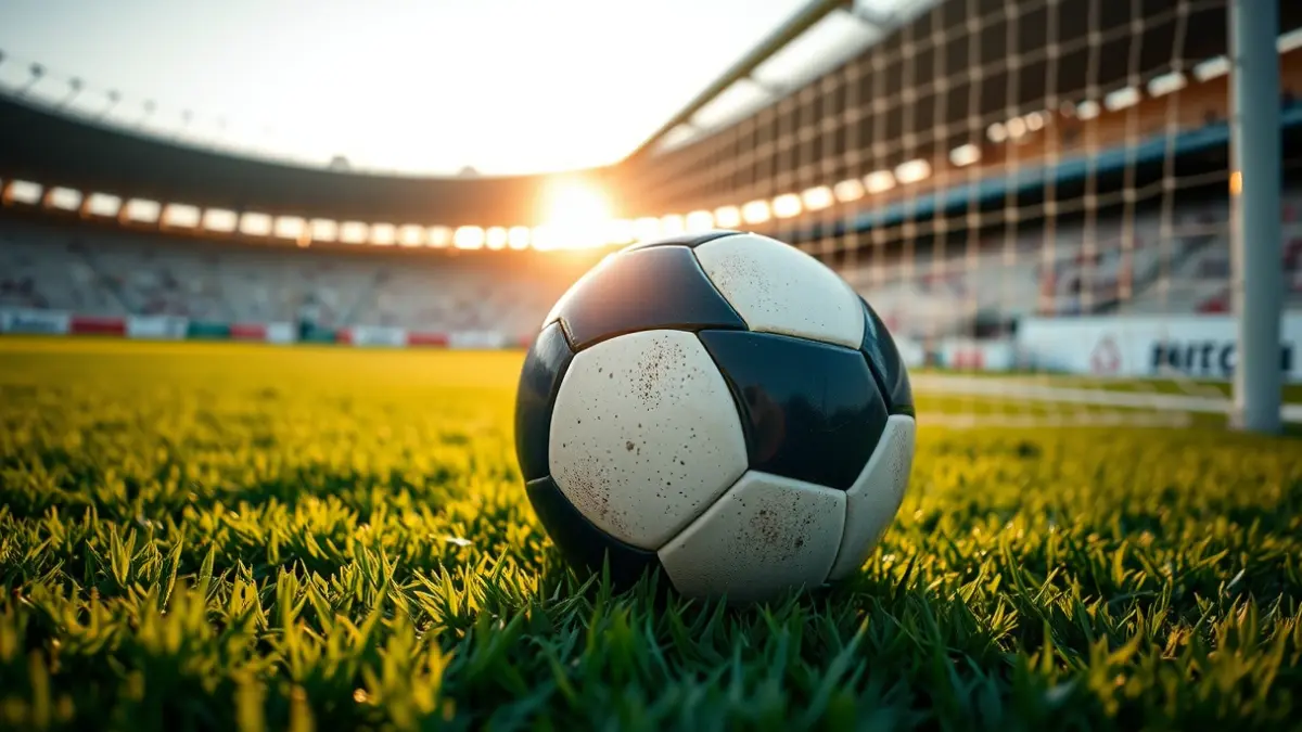 Imagen genérica de un balón de fútbol en el césped de un estadio.