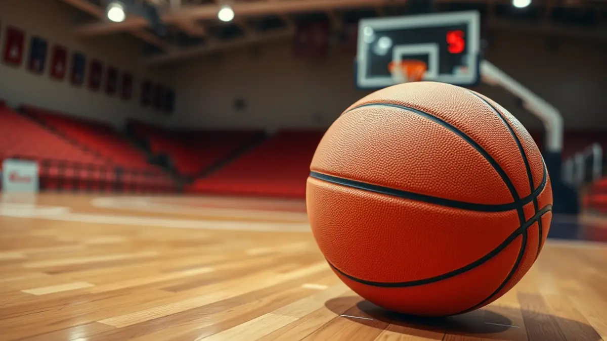 Imagen genérica de un balón de baloncesto en una cancha.