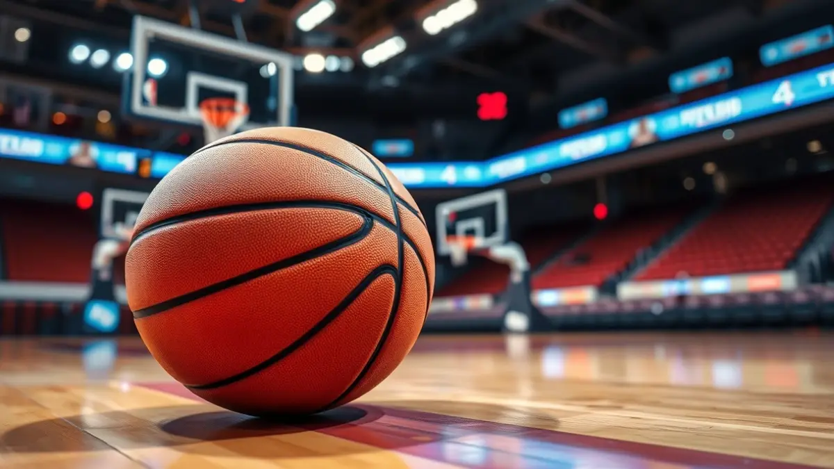 Imagen genérica de un balón de baloncesto en una cancha.