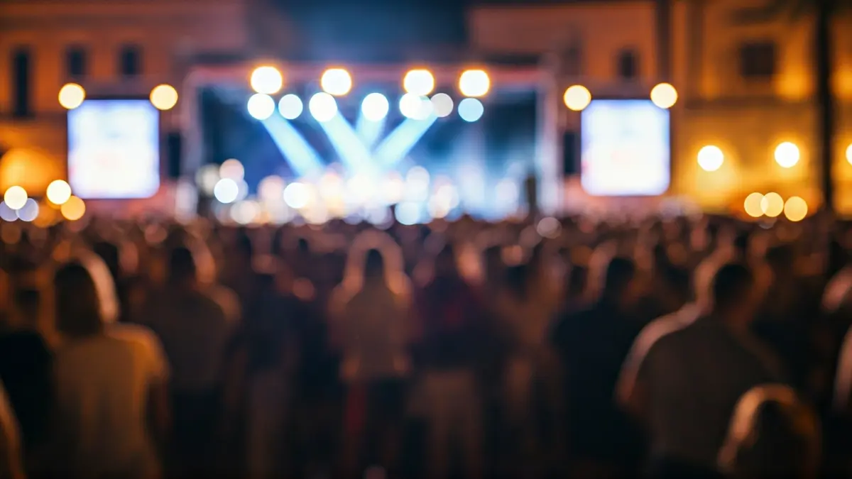 Generic image of a cultural festival with lights and people.