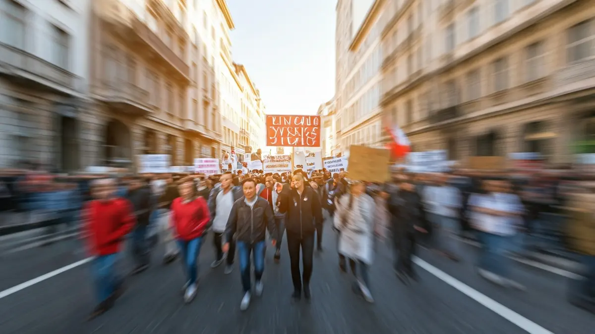 Generic image of a demonstration in defense of public healthcare.