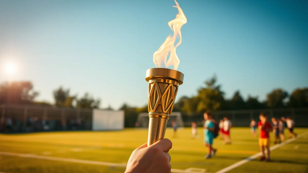Image of a torch at a school sports event.