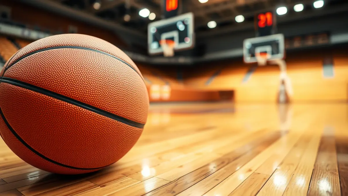 Imagen genérica de un balón de baloncesto en una cancha.
