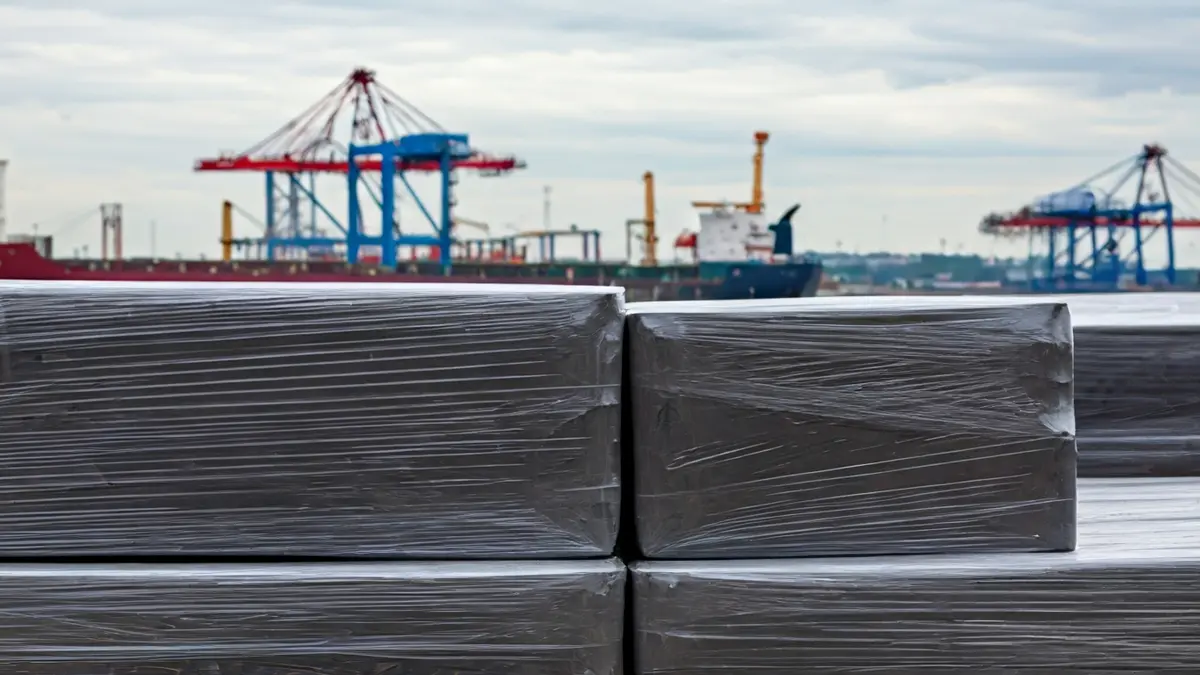Paquetes de droga incautada en un muelle portuario.
