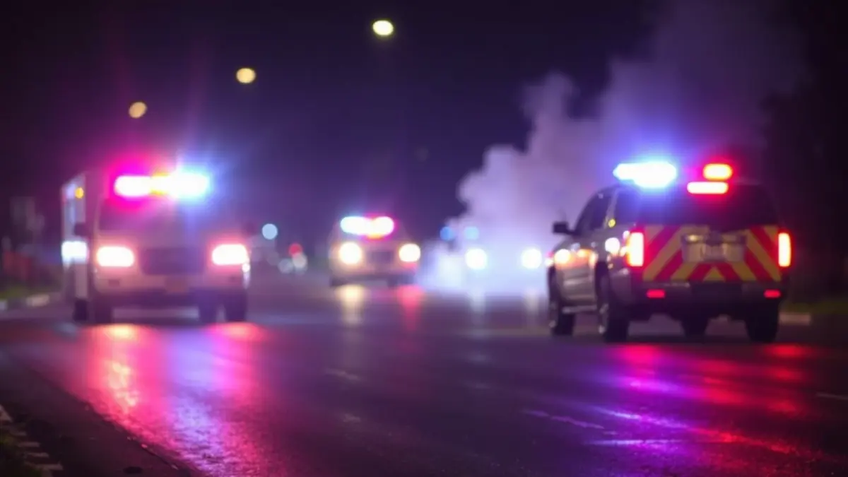 Generic image of emergency lights and smoke, suggesting an incident.