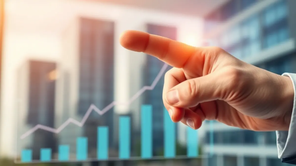 Imagen genérica de un gráfico financiero con tendencia al alza, representando el crecimiento empresarial.