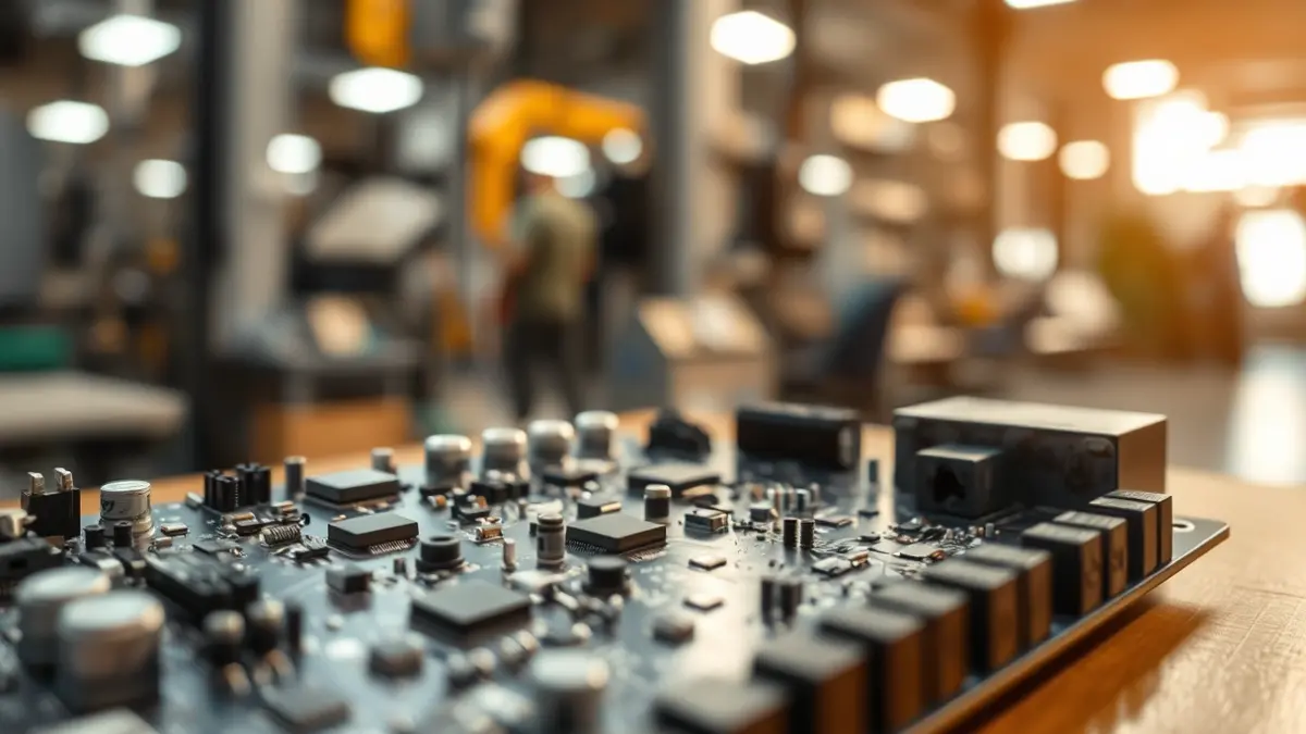 Imagen genérica de una placa de circuito electrónico, simbolizando la formación en mecatrónica y electrónica.