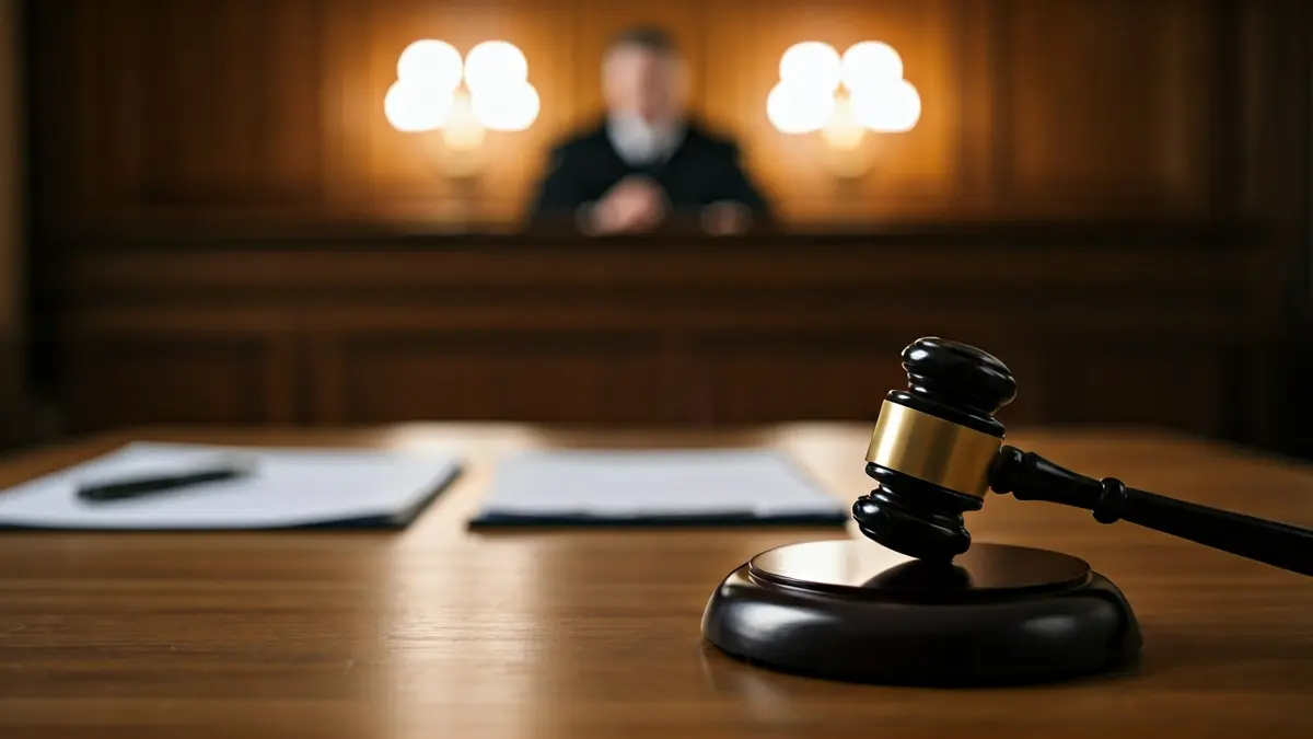 Imagen genérica de un mazo de juez sobre una mesa de madera en un juzgado.
