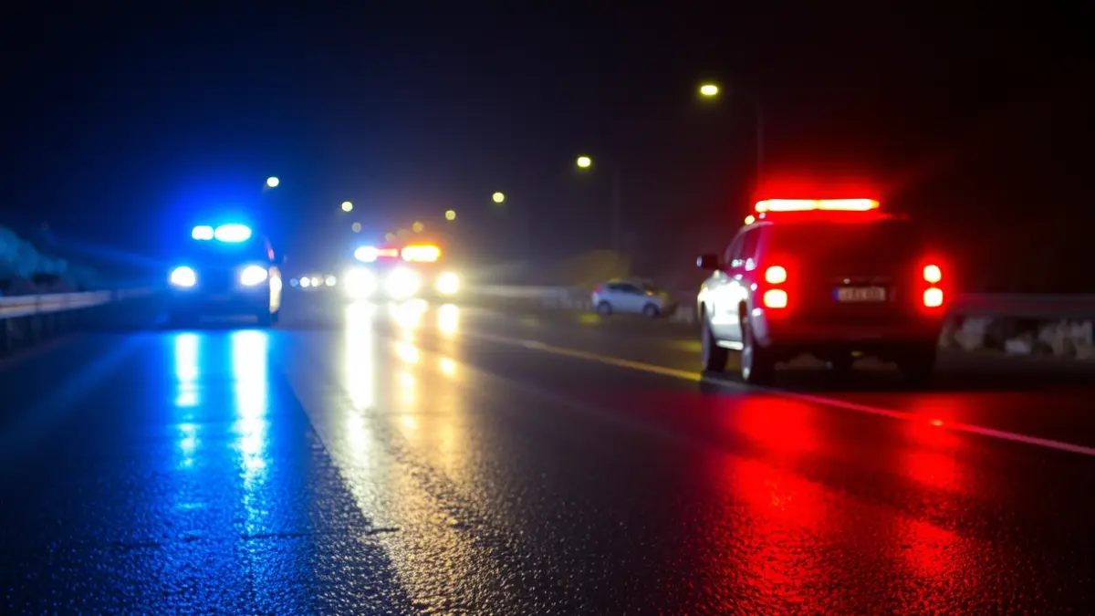 Generic image of emergency lights in a mountain setting.