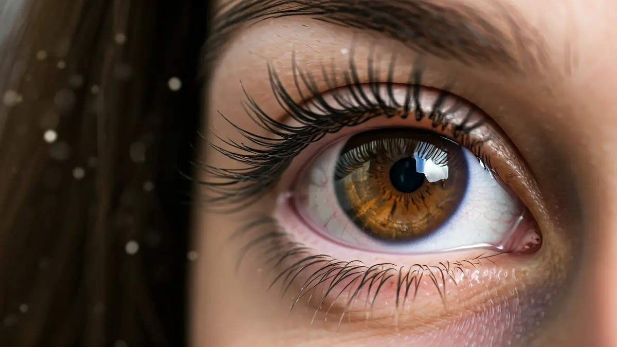 Imagen de un ojo con un filtro de luz, simbolizando la investigación sobre migrañas.