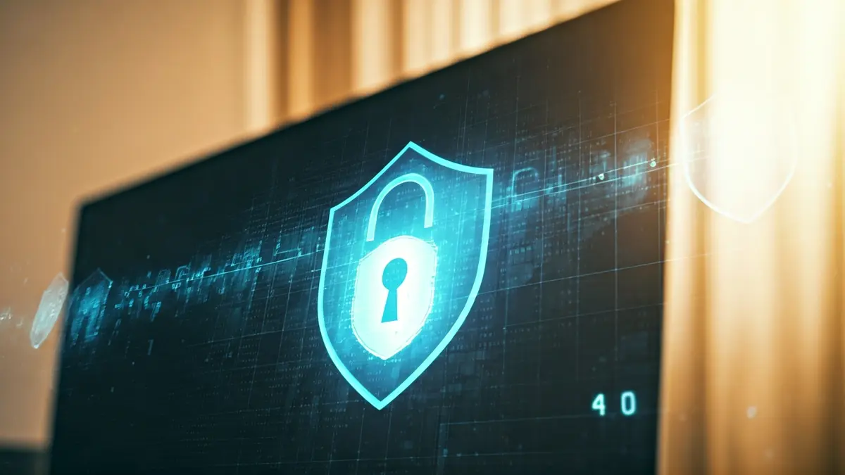 Imagen genérica de ciberseguridad, con código y símbolos digitales en una pantalla de ordenador.