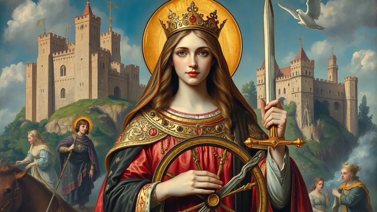 Cartel oficial del Tiempo de Gloria 2026 de Jaén, con Santa Catalina de Alejandría como protagonista.