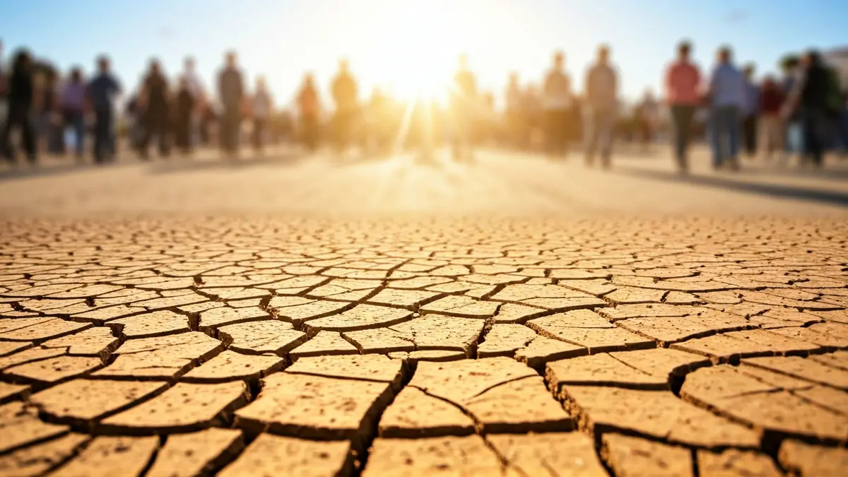 Imagen genérica de tierra agrietada por el calor extremo en un paisaje andaluz.