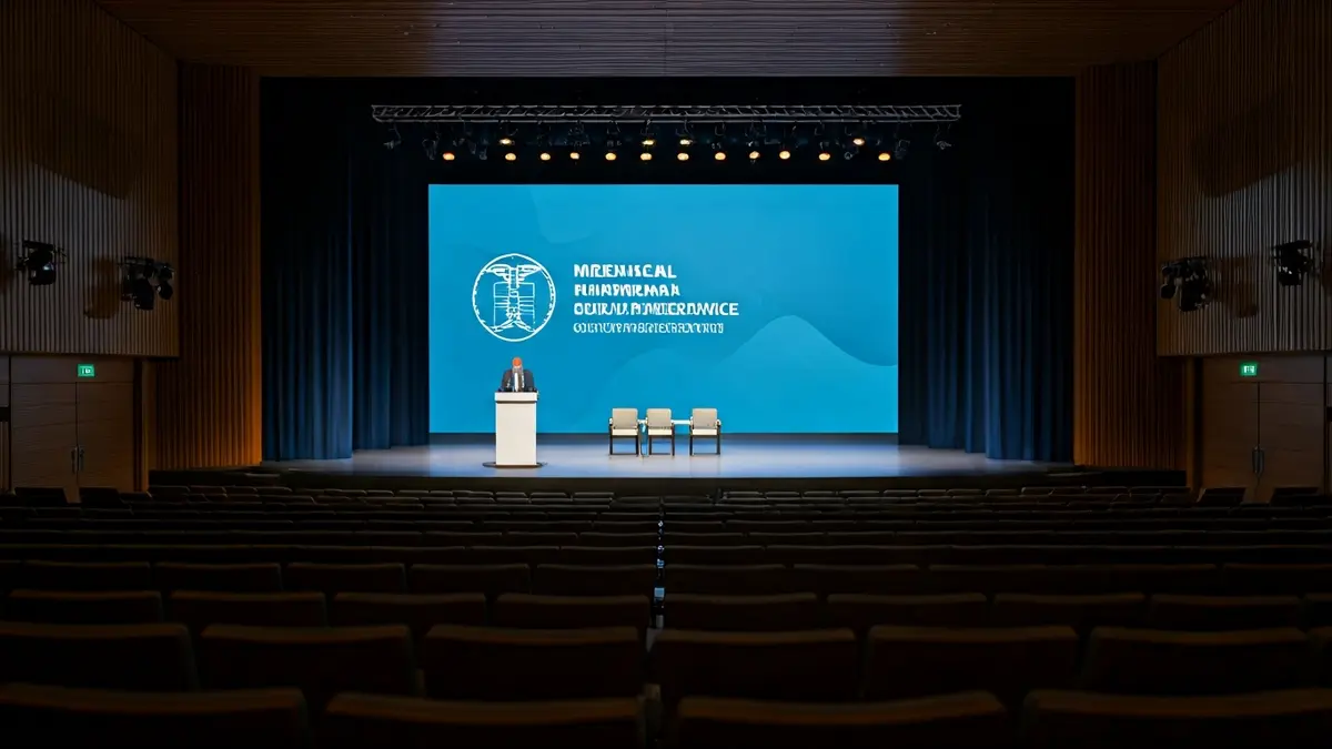 Imagen genérica de un auditorio durante una conferencia médica.