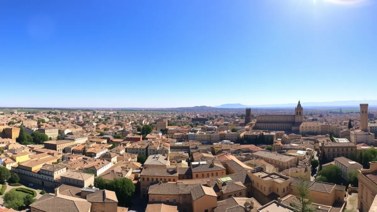 Panoramic view of Úbeda city, highlighting its Renaissance architecture.