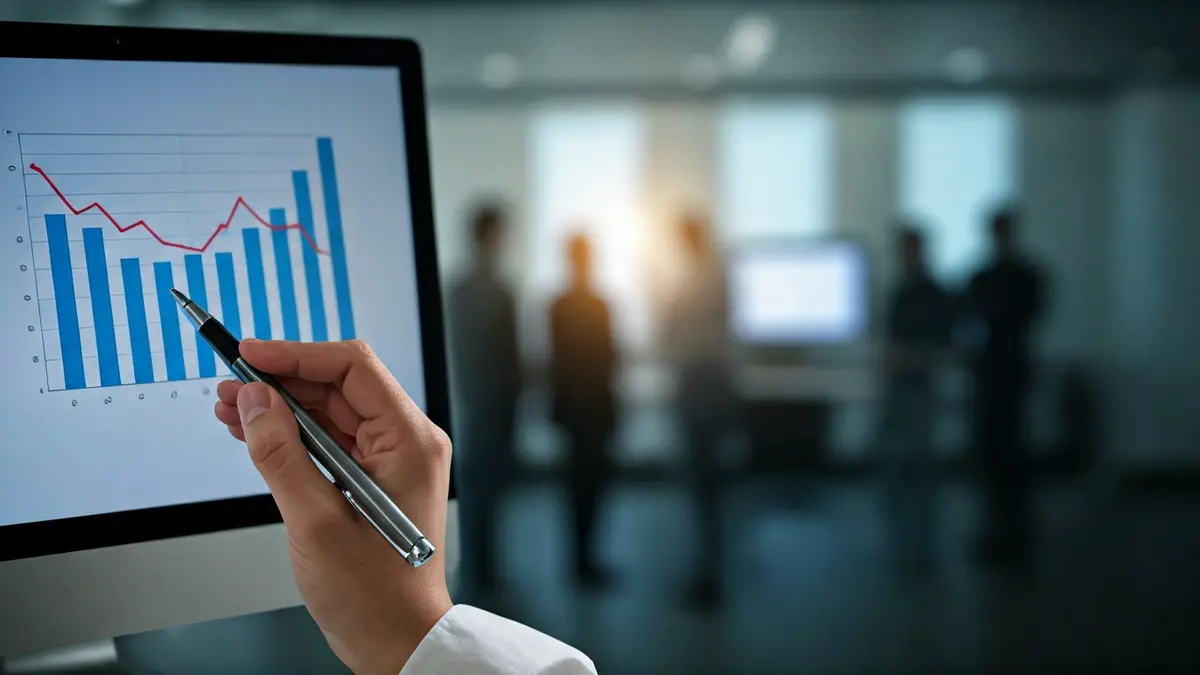 Imagen genérica de una mano señalando un gráfico económico con una tendencia a la baja.