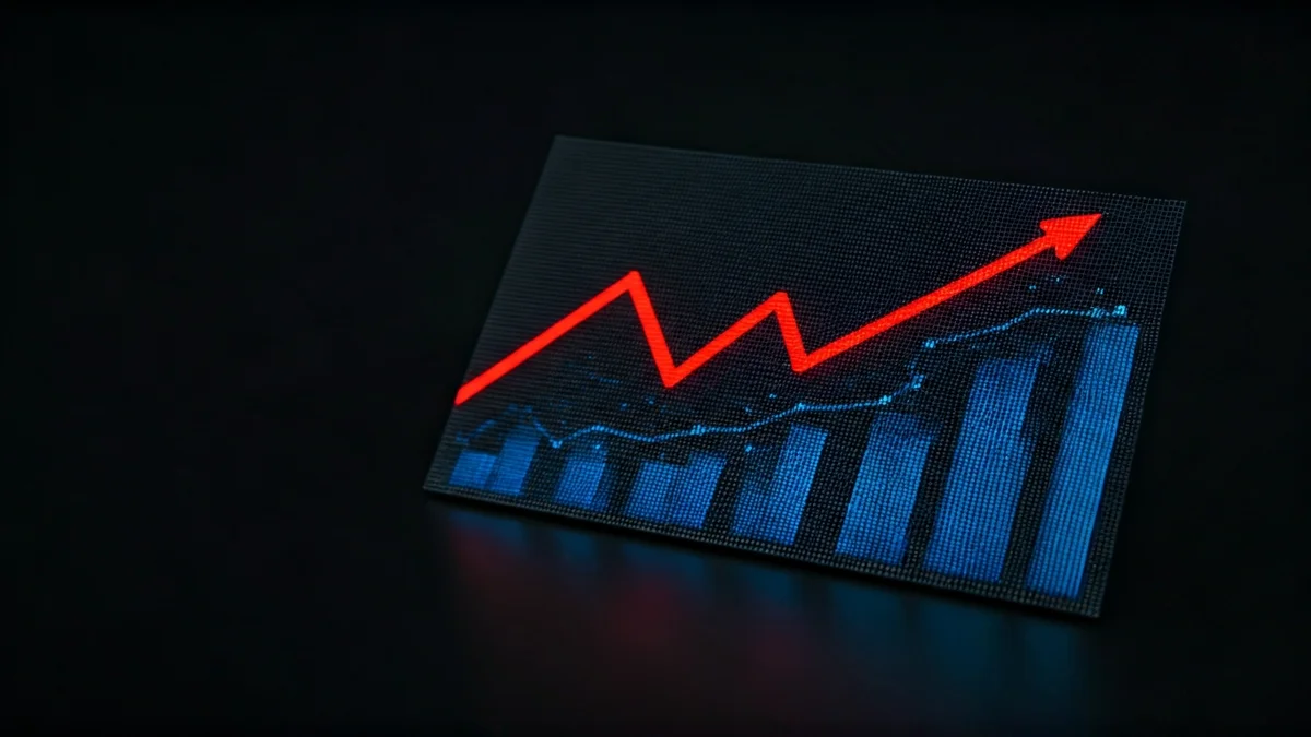 Generic image of economic graphs showing opposing trends.