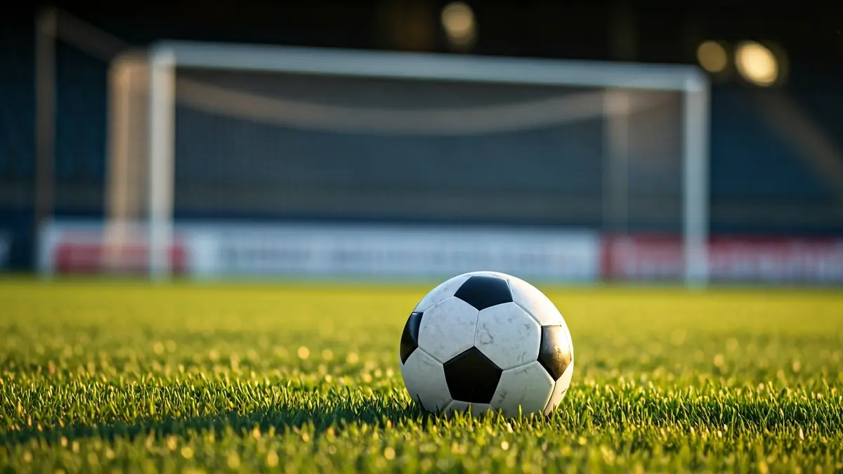 Imagen genérica de un balón de fútbol en el césped de un estadio.