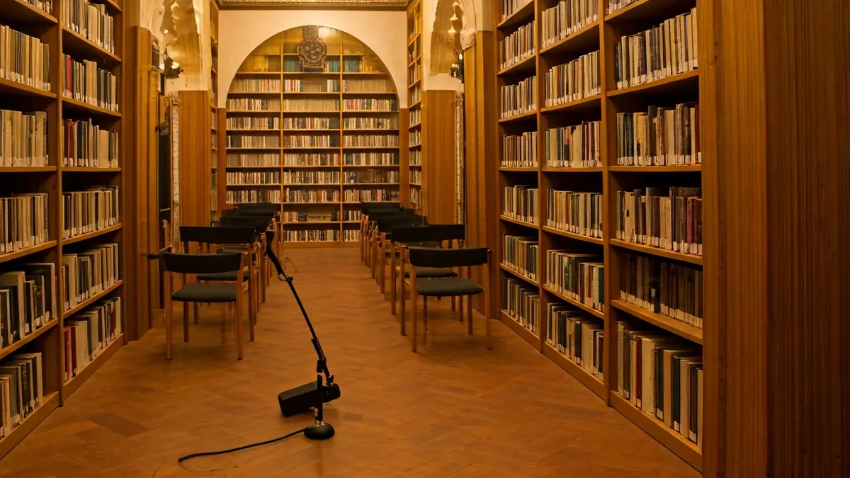 Imagen genérica de una presentación de libro en un entorno cultural.