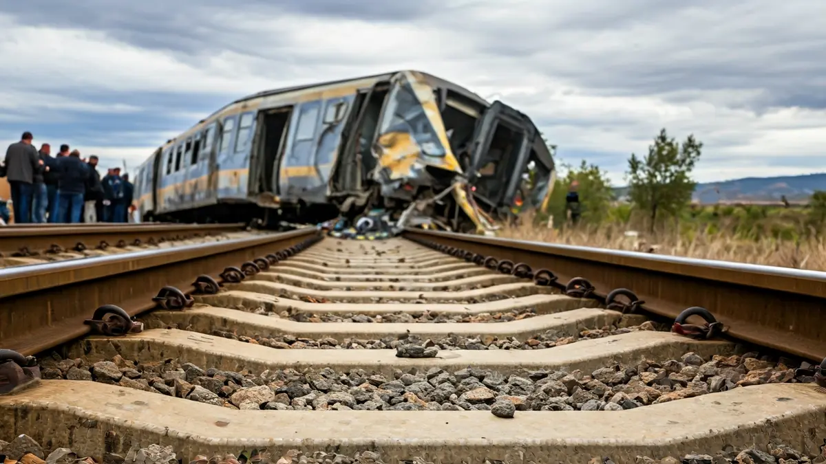 Train wreckage after an accident in Adamuz, Córdoba.