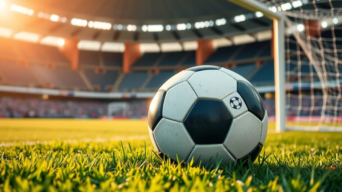 Imagen genérica de un balón de fútbol en el césped de un estadio.