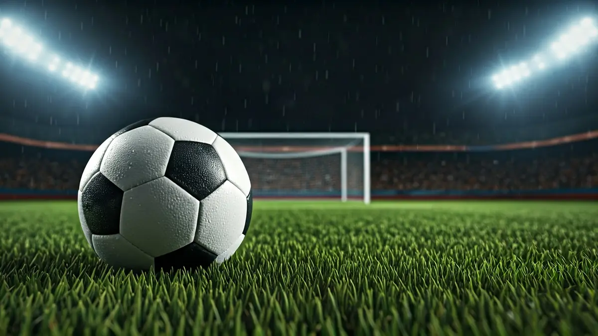 Imagen genérica de un balón de fútbol en el césped de un estadio.