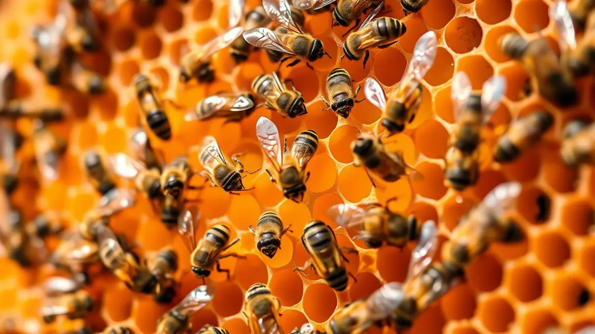 Imagen genérica de un panal de abejas con miel.