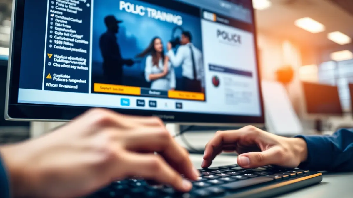 Imagen genérica de una pantalla de ordenador con contenido de formación policial.