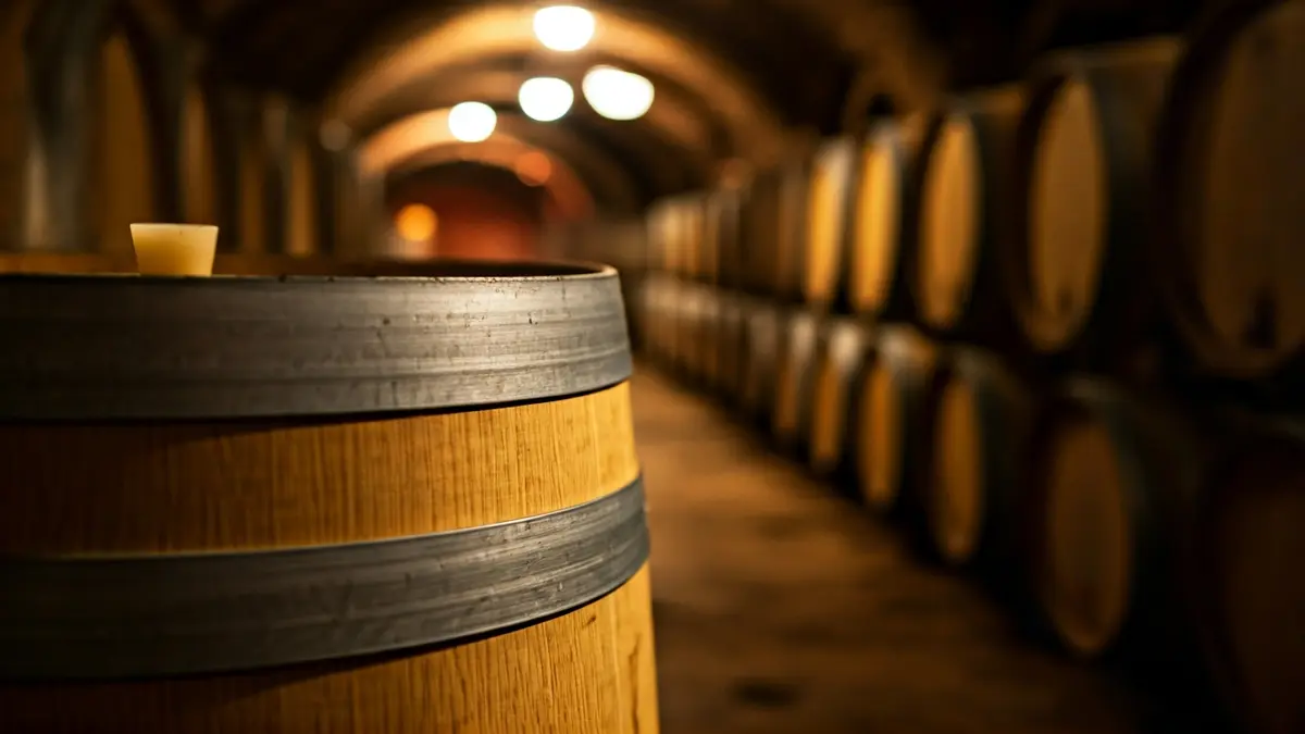 Imagen genérica de barricas de vino en una bodega tradicional andaluza.