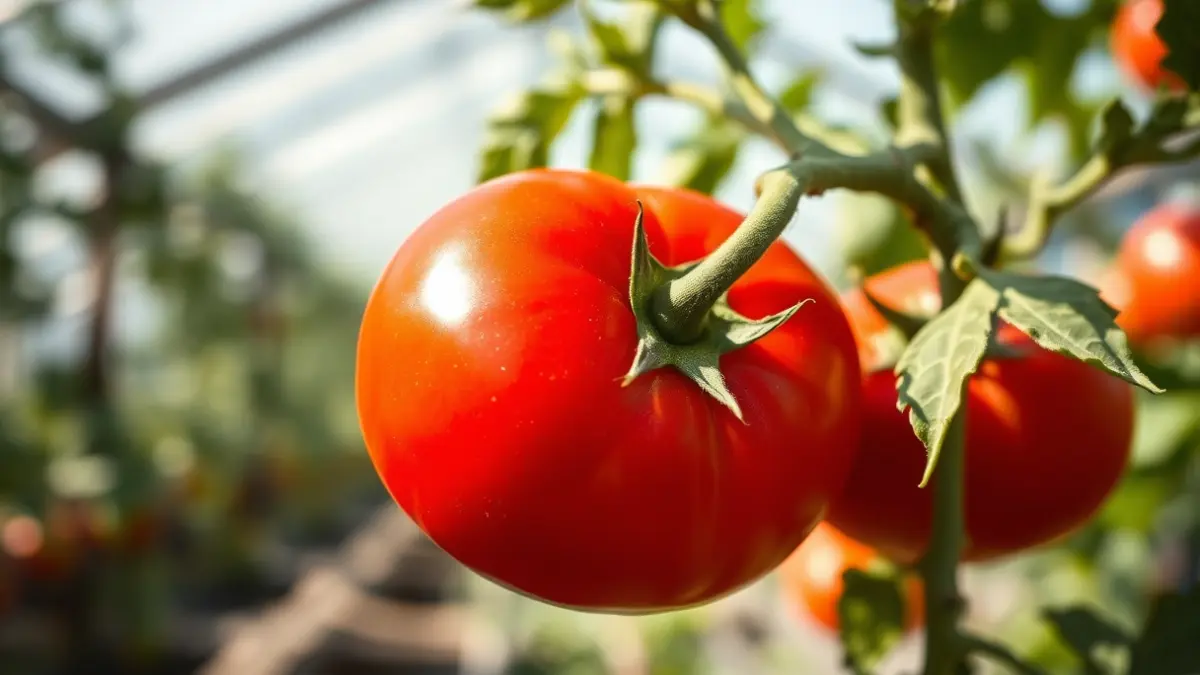 Generic image of a fresh tomato on a plant, representing the quality of agricultural products.